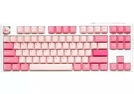 Ducky One 3 Gossamer TKL rožinė žaidimų klaviatūra – MX-Black Clear Top (JAV)