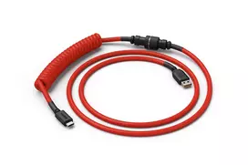 Glorious Coiled Cable Crimson Red, USB-C į USB-A, 1,37 m - raudona / juoda
