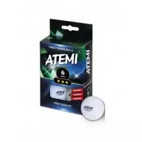 Stalo teniso kamuoliukai Atemi 3* 6vnt (balti)