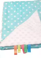 Antklodė / antklodė- MINKY WHITE + DOTS TURKUS - dydis 75x100 ****