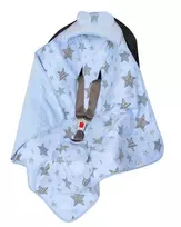 Blanket with hood -  599 - SWADDING TO CAR SEAT - size 80x80 - BLUE