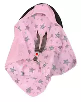 Blanket with hood -  599 - SWADDING TO CAR SEAT - size 80x80 - PINK