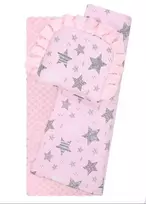 Bedding set to Strolley - 634 - MINKY / COTTON PRINT - PINK
