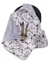 Blanket with hood -  599 - SWADDING TO CAR SEAT - size 80x80 - GREY