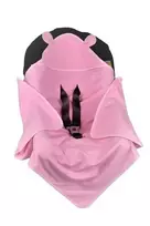 Blanket with hood -  899 - SWADDING TO CAR SEAT - COTTON - size 80x80 - PINK