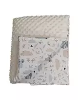 Blanket - 664- with filling - MINKY / COTTON  - size 75x90 - ECRU