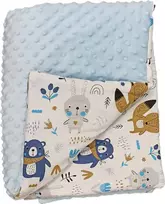 Blanket - 664- with filling - MINKY / COTTON  - size 75x90 - BLUE