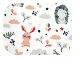 Vystyklai – 23536 – FLANNEL PRINT – EGA –  EŽYS IR TRIUŠIS – ROŽINĖ – dydis 70x80 cm