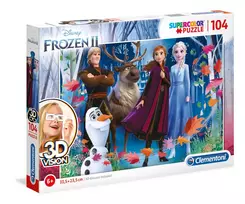 Clementoni, SuperColor, Frozen II 3D Vision, Puzzle, 104 pcs, For Girls, 6+ years