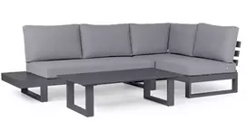 Lauko baldų komplektas Ibiza Pilka/Juoda, 4 asmenims