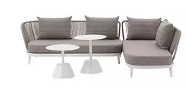 Lauko baldų komplektas Bodi Balta/Beige, 4 asmenims