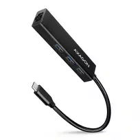 AXAGON HMC-GL3A USB-C šakotuvas, 3x USB-A, Gbit-LAN, juodas