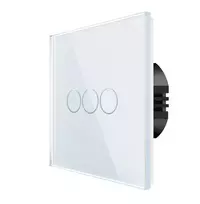 Spring Three Gang, One Way Touch Switch, Glass White