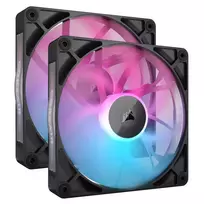Corsair iCUE LINK RX140 RGB serija, PWM Fan 2 Pack - 140mm, juoda