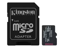 Kingston UHS-I | 64GB | „microSDHC/SDXC“ pramoninė kortelė | Flash atminties klasė 10 klasė, UHS-I, U3, V30, A1 | SD adapteris