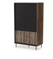 Drabužių spinta SWING S-1, riešutmedžio/juoda