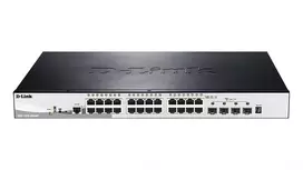 D-Link DGS-1510-28XMP/E tinklo komutatorius Valdomas L2/L3 Gigabit Ethernet (10/100/1000) Maitinimas per Eternetą (PoE) Juoda, Pilka