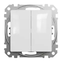 Perjungiklis SCHNEIDER SEDNA DESIGN, 2klav., baltos spalvos