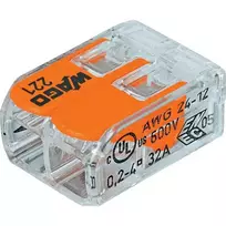 Laidų jungės Wago 221-412, 2 x 0,2–4 mm², 100 vnt.