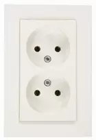 Dvivietis kištukinis lizdas VILMA XP500, baltos spalvos