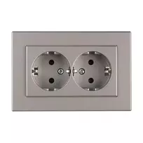 Dvivietis kištukinis lizdas VILMA XP500, metalo spalvos