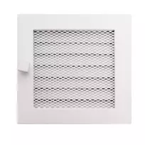 Židinio grotelės HEARTH 170x170mm, (baltos su žaliuzėmis)