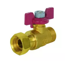 Ventilis 02290, 1/2" su slankiojančia jungtim, raud. rankena