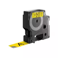Dymo D1 juosta 19 mm x 7 m, juoda su geltonu pagrindu