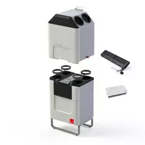 Zehnder temperatūros reguliavimo prietaiso ComfoClime 36 ir ENTALPINIO rekuperatorius ComfoAir Q 600 ERV ST KOMPLEKTAS su LAN moduliu ir šildymo tenu 471420020+471502115+655011100+400502007