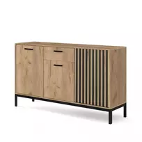 Komoda LAMINO KM-1, ažuolo/juoda