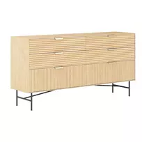 Šoninis staliukas BASSEL 120x40xH80cm, 3D balta