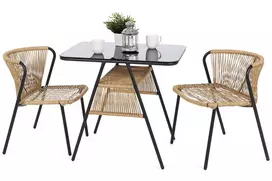 Lauko staliukas su kėdėmis Fiuggi Juodas/ beige