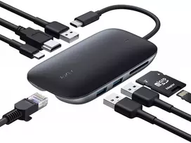 CB-C71 aluminium HUB USB-C | 8in1 | RJ45 Ethernet 10/100/1000Mbps | 3xUSB 3.1 | HDMI 4k@30Hz | SD & microSD | USB-C Power Delivery 100W