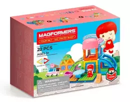 Magnetinių kaladėlių rinkinys Miestas - ledų salonas 22 elementai