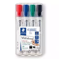 Žymeklis baltai lentai STAEDTLER LUMOCOLOR 351, 2 – 5 mm, 4 spalvų rinkinys, dėž.