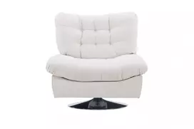 "Florens" viengulė sofa - chromas / balkšvas audinys