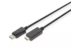 Adapter cable Displayport 1.2 with interlock 4K 60Hz UHD Typ DP/HDMI A M/M black 3m