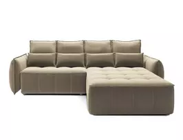 Kampinė sofa Campo, modernus, šviesiai rudas