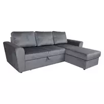 Kampinė sofa - lova su patalynės dėže INGMAR, pilka