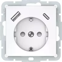 Kištukinis lizdas+A+C VILMA QR1000, baltos spalvos