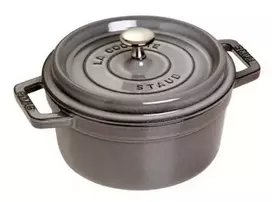 Staub round cast iron pot - Graphite, 2.2 ltr