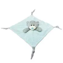Toy Blanket - 99942 - MILUŚ - TEDDY BEAR - BLUE / CREME - size 25 cm