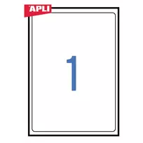 Lipnios etiketės APLI, 199,6 x 289,1 mm, suapvalinti kamp., A4, 1 lipdukai lape, 100  lapų, balta, pak.