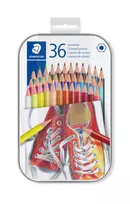 Spalvoti pieštukai STAEDTLER, šešiabriauniai, metalinėje dėžutėje, 36 vnt., vnt.