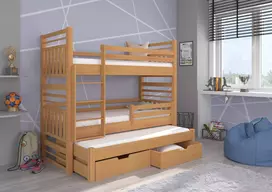 Trijų asmenų dviaukštė lova su čiužiniais HIPPO 200x90