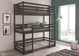 Trijų asmenų dviaukštė lova su čiužiniais TEDRO 200x90