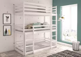 Trijų asmenų dviaukštė lova su čiužiniais TEDRO 200x90
