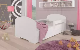 Lova su čiužiniu, turėklais ir stalčiais PEPE 140x70