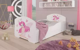 Lova su čiužiniu ir stalčiumi PEPE Mergaitė su sparnais 160x80