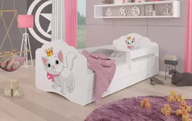 Lova su čiužiniu, turėklais ir stalčiais CASIMO katė 140x70